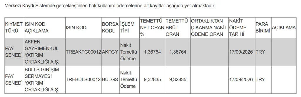 BULGS ve AKFGY Temettü Ödemeleri Hesaba Yattı 1 Temettü Ödemeleri